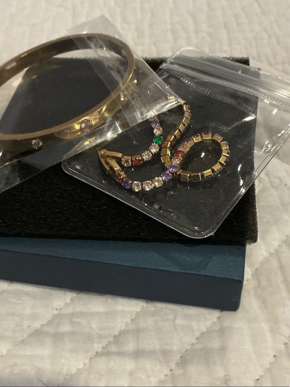 Gold-Tone Multicolor Crystal Bracelet Set